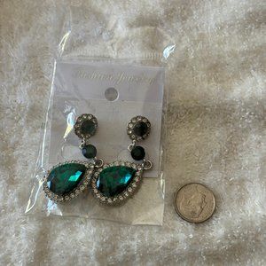 Silver and Emerald Green Earings